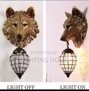 Crystal Wolf Gold Body Wall Lamp
