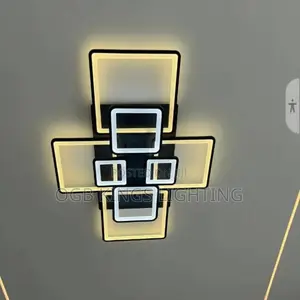 Square Led Chandelier Lamp Black Ceiling Chandelier Living Room Dining
