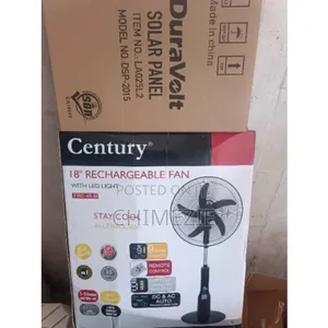 18inches Rechargeable Standing Fan With Solar Panel 45m