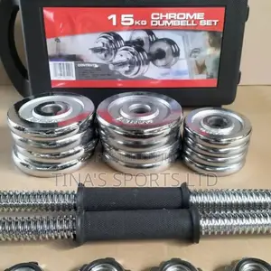 15kg Adjustable Iron Chrome Dumbells