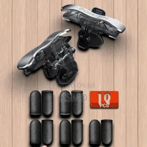 1 Pair Mobile Gaming Trigger + 10 PCS Thumb Sleeve Sets, Wasp Feelers