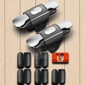 A Pair Mobile Phone Gaming Trigger + 10 PCS Gaming Cot Gloves