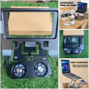 2in1 Steel Laptop/Deskstop Stand With Cooling Fan