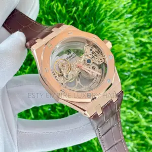 Quality Luxury Automatic Audemars Piquet Leather Wristwatch