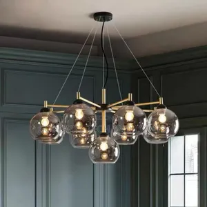 Glass Bubble Round Chandelier 9 Head