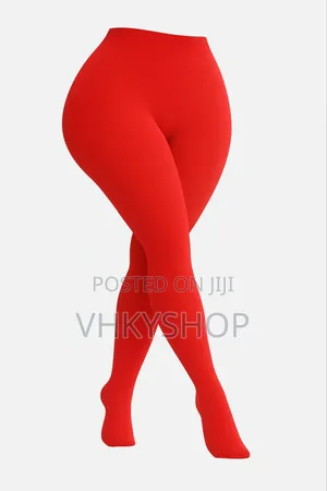 Velvety Opaque Red Pantyhose