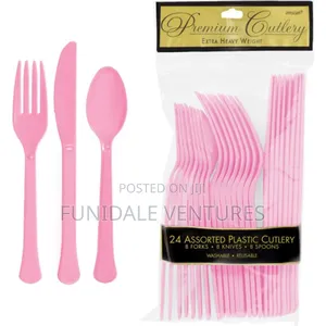 24pcs Pink Premium Cutlery