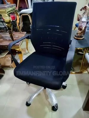 Office Swivel Chair Fabric Seat and Mesh Back