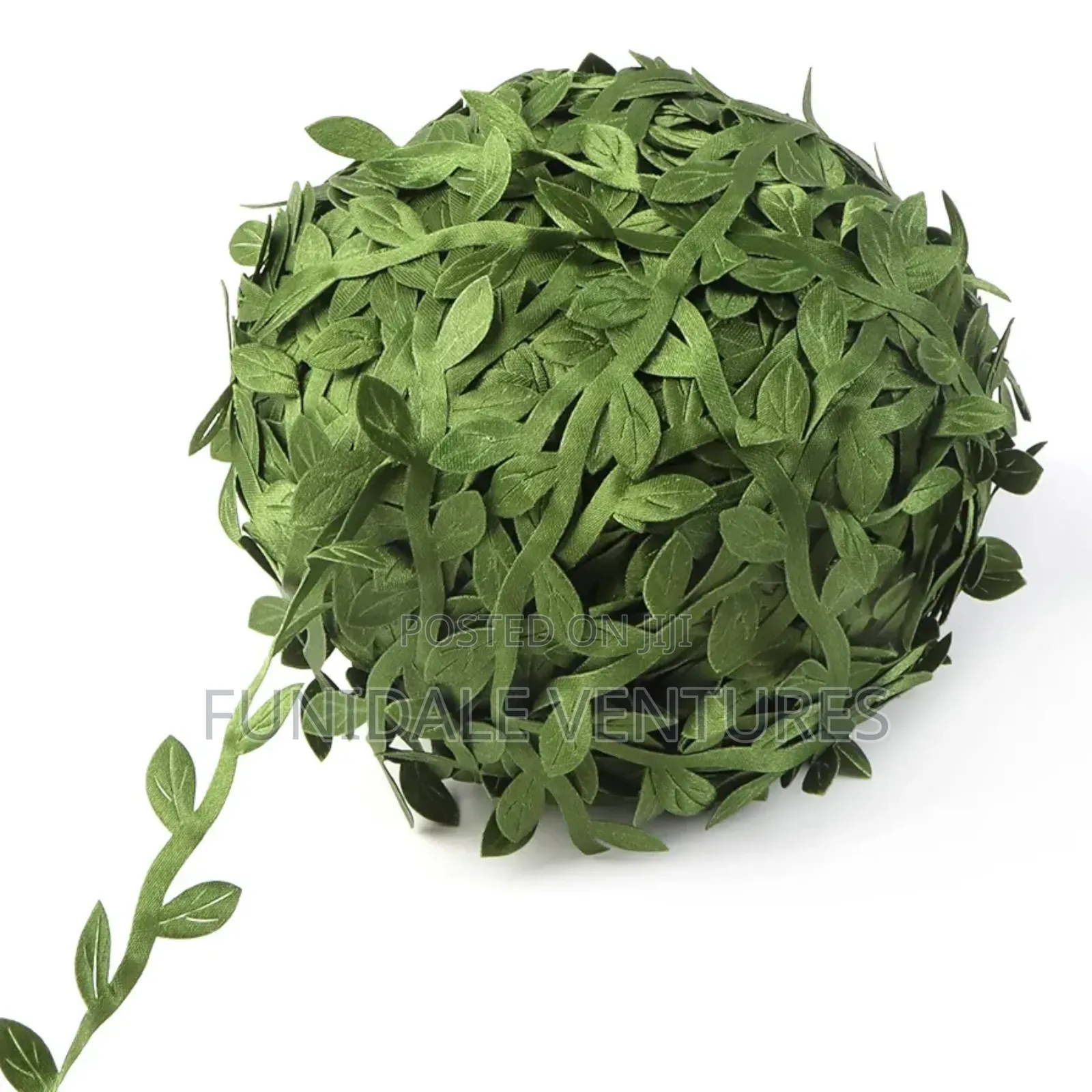 Olive Green Leaf Trim Ribbon