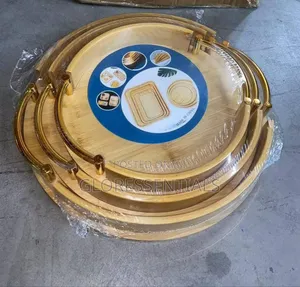 3 in 1 Bamboo Tray 
Steel Handle