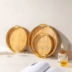 3 in 1 Bamboo Tray 
Steel Handle