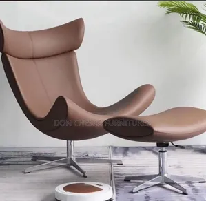 Brown Accent Chair With Leg Rest
