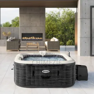 4-Person Greystone Deluxe Square Bubble Spa Set