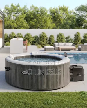Purespatm Greywood Deluxe Round Bubble Spa Set - 4-Person