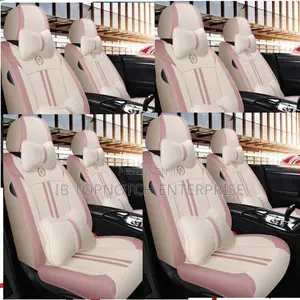 Elevate Your Interior: Pink Cream 5-Seater Car Seat Covers