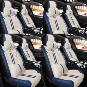 The Ultimate Interior Upgrade: Blue and Cream Seat Covers.