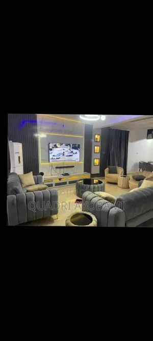Set of Sofa With Center Table and Puff