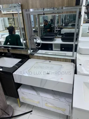 Luxury Marble Bathroom Vanity With Storage Drawers