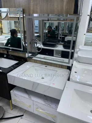 Luxury Marble Bathroom Vanity With Storage Drawers