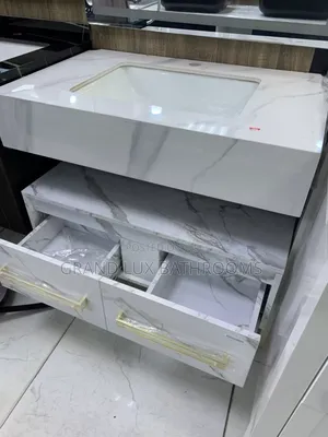 Luxury Marble Bathroom Vanity With Storage Drawers