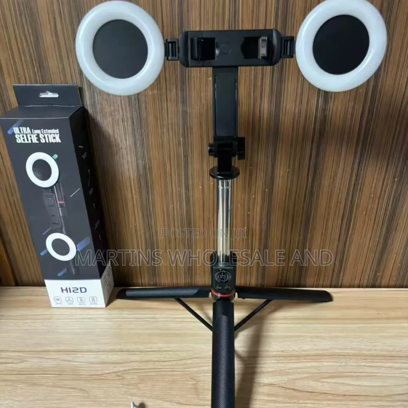 Double Ring Light Selfie Stick