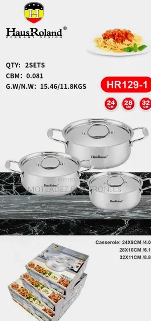 3pcs Haus Roland High Quality Stainless Steel Non-Stick Cookware Sets