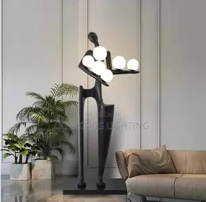Welcome Figure Sculpture Light Luxury Floor Lamp Furniture Hotel Lobby