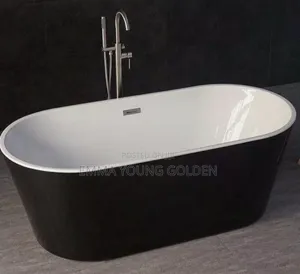 Black Freestanding Acrylic Bathtub