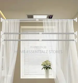 Adjustable Telescopic Curtain Rod - No Drill Rod for Curtains Clothes