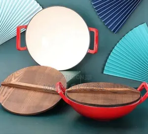 Enamel Cast Iron Wok Pan