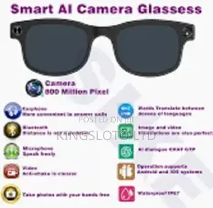 Smart Glasses With Ai | Camera +Voice Assistant |Bluetooth Sunglasses
