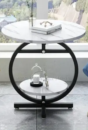 Round Edge Marble Coffee Side Stool - Side Table