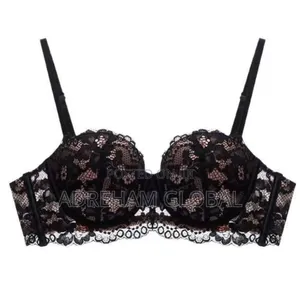 Campari Lacey Padded Push Up Bra Color:Black,White Red