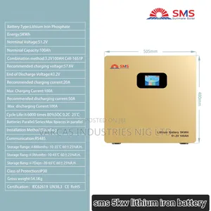 SMS 5kw Lithium Iron Battery