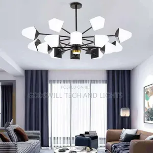 Nordic-Style Geometric Chandelier.