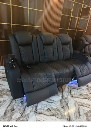 Electric Home Theater Cinema Sofa Chair With Genuine Leather.