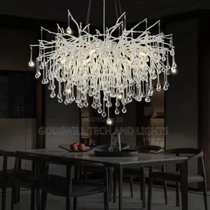 Crystal Chandelier With a Tree Branch Design.
