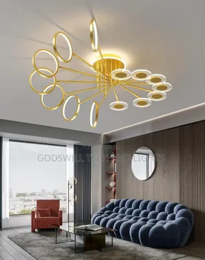 Golden-Finished Arms and Integrated Led Light