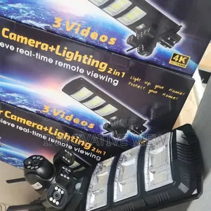 CCTV Security Solar Street Light 4g CCTV 3lens Camera