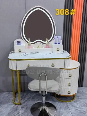 Modern Makeup Vanity Table With Mirror Set for Dressing Room, Bathroom