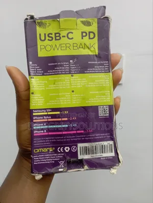 Omars Usb Type-C/Pd Lightweight Fast Charge Power Bank 18wpd 10000mah