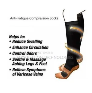 Miracle Copper Anti Fatigue Compression Socks for Travels - Black