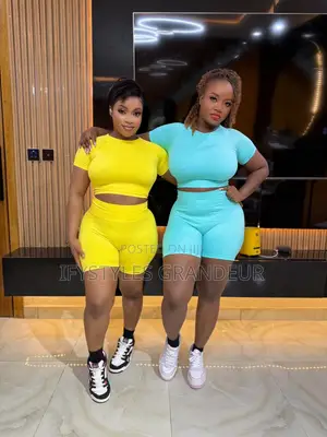 Round Neck Super Thick Scrunchies High Waist 2 Pieces Set