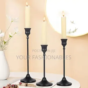 Classic Black Candle Stand Set of Three