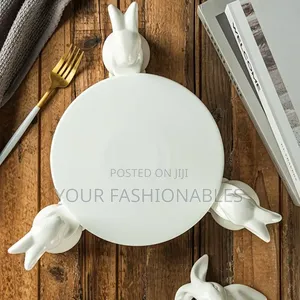 Fanciful Rabbit Ceramic Serving Tray