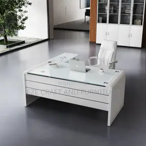 1.6meters Executive White Glass Office