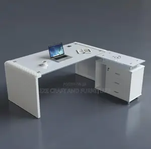 1.6meters Executive White Glass Office