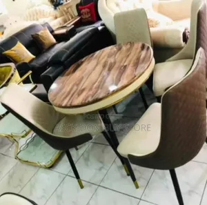 Round Marble Dining By 4 Chairs