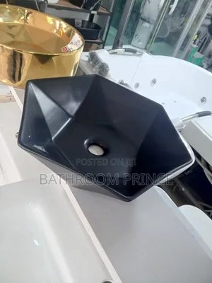 Black Hexagon Countertop Basin