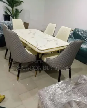 Marble Dinning By 6 Chairs